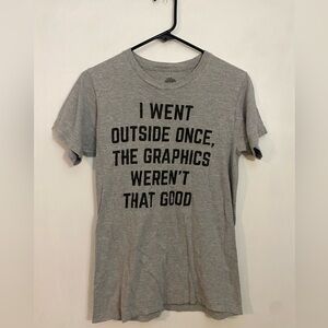 Men’s small grey graphic tee gamer print cotton poly